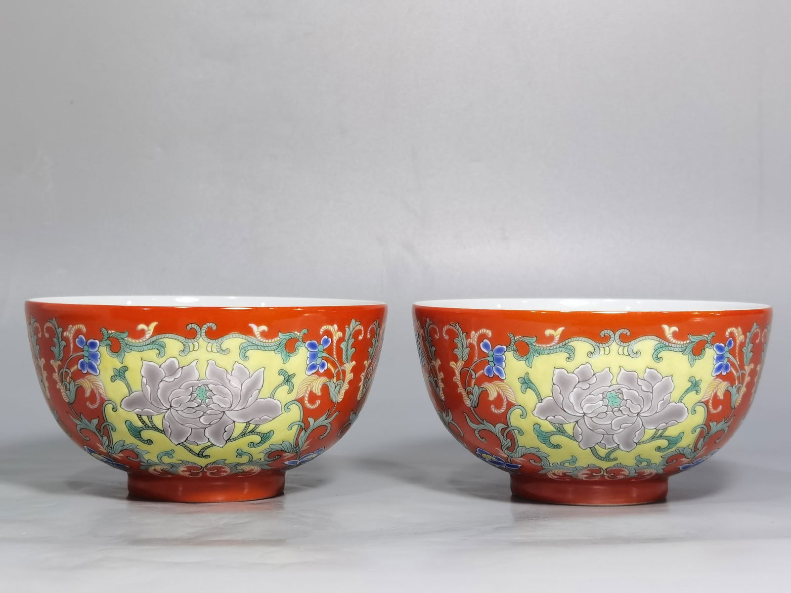 Qing Dynasty Emperor Yongzheng imperial consecrated foreign-colored coral red bowls (1 of 8)