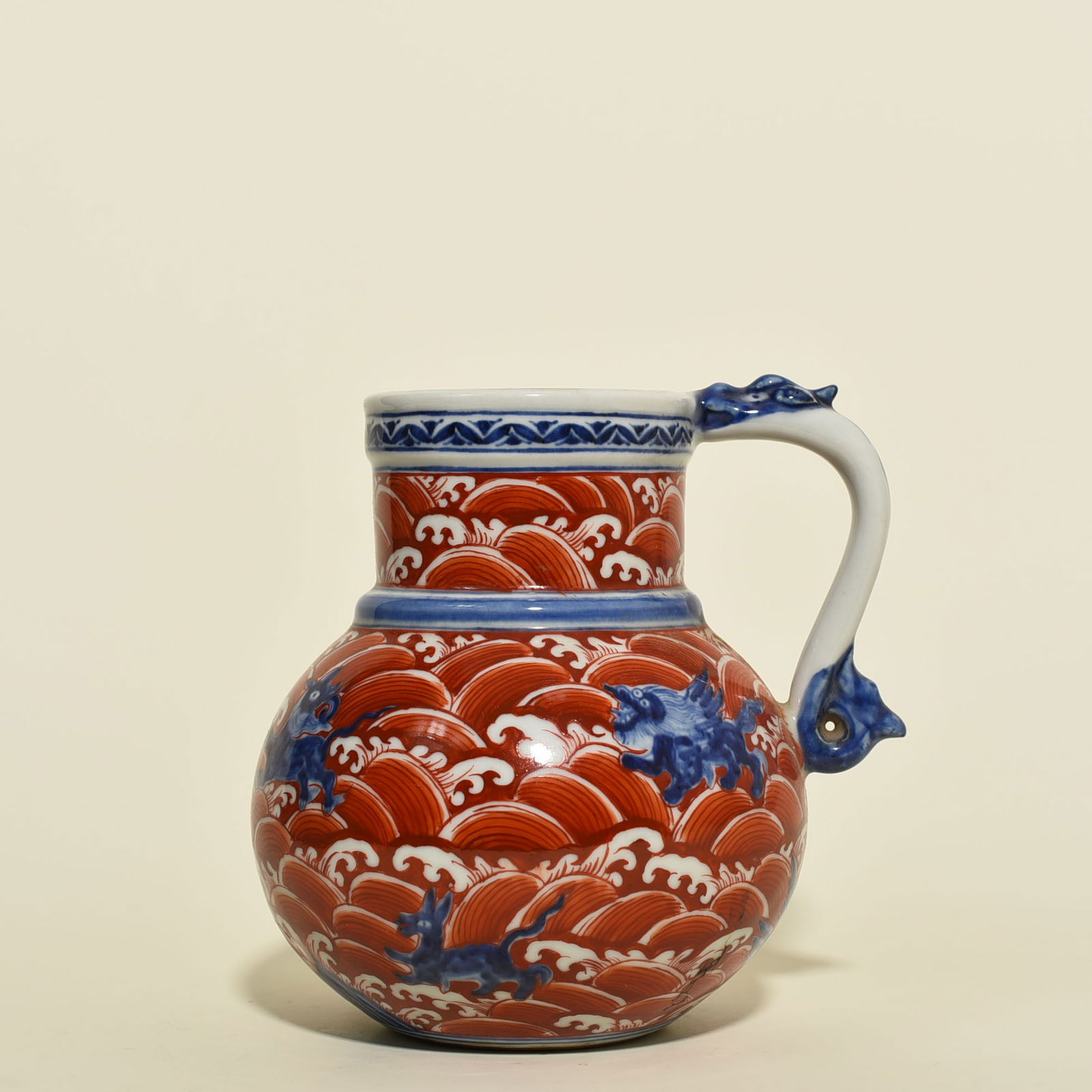 Ming Dynasty Xuande blue and white alum red sea eight strange porcelain pot: Size: Height 16 cm - Width 15 cm Materials: Porcelain Time Period: Ming dynasty Manufactured Date: Xuande Mark & Period Object: Chinese Antique ⛨ Purchase With Confidence ✔ Verified