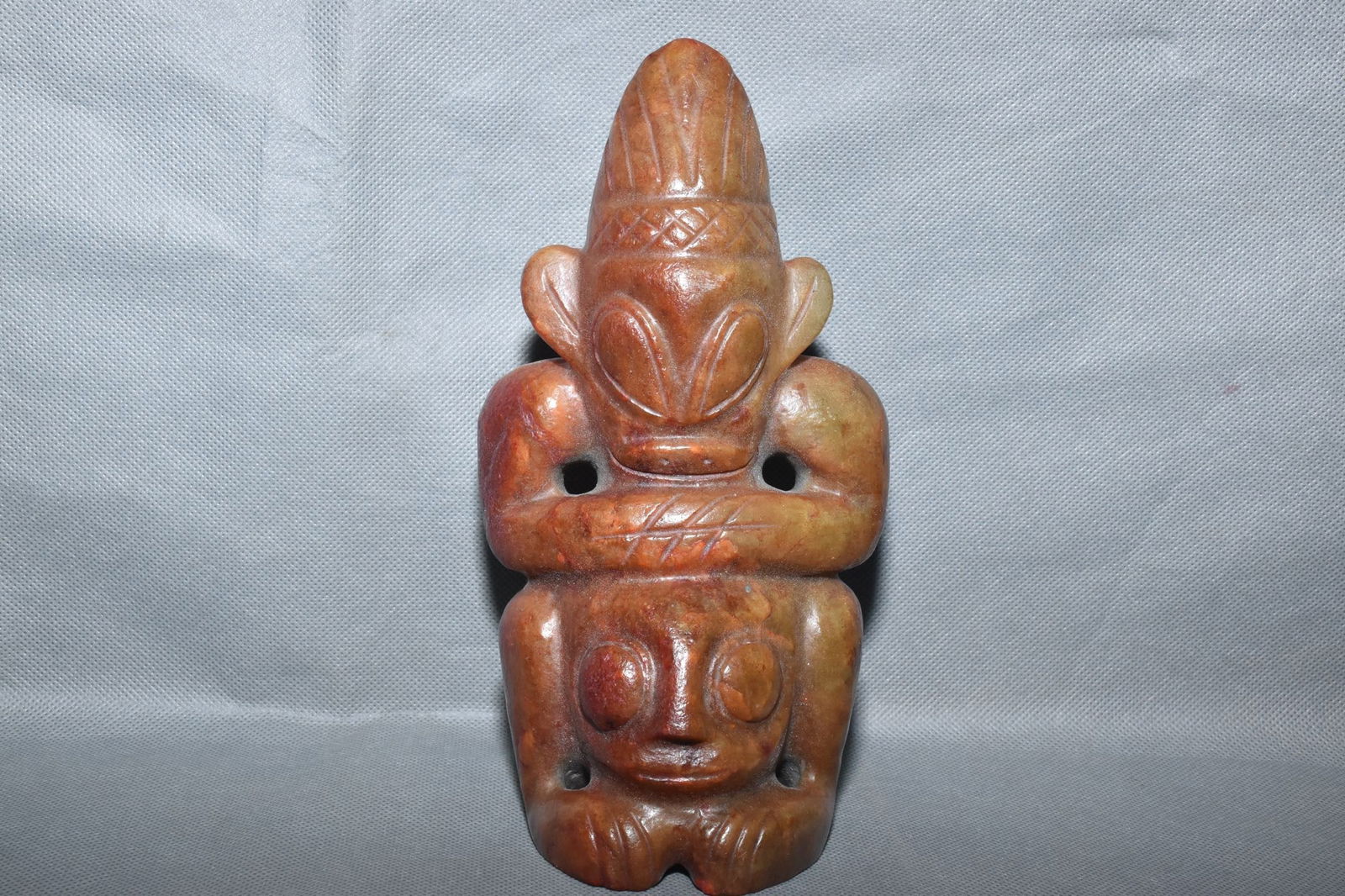 Chinese Hongshan culture jade carved ornaments: Size: Height 20 cm - Width 9.5 cm Materials: Natural Jade Time Period: Hongshan Culture Manufactured Date: 3000-BC Object: Chinese Antique ⛨ Purchase With Confidence ✔ Verified Auct