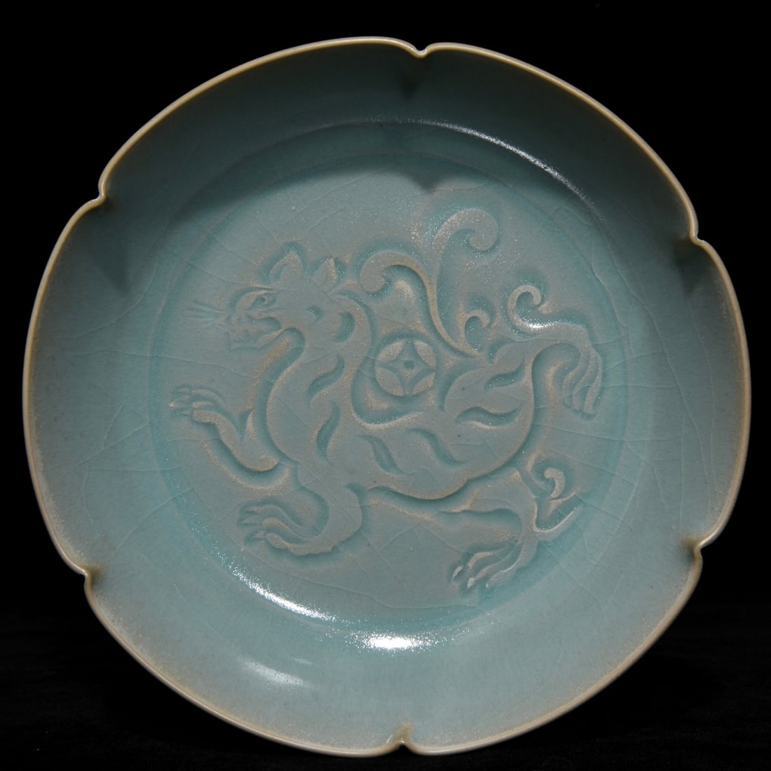 Song Dynasty Ru Kiln ice crackled sunflower wash (1 of 9)