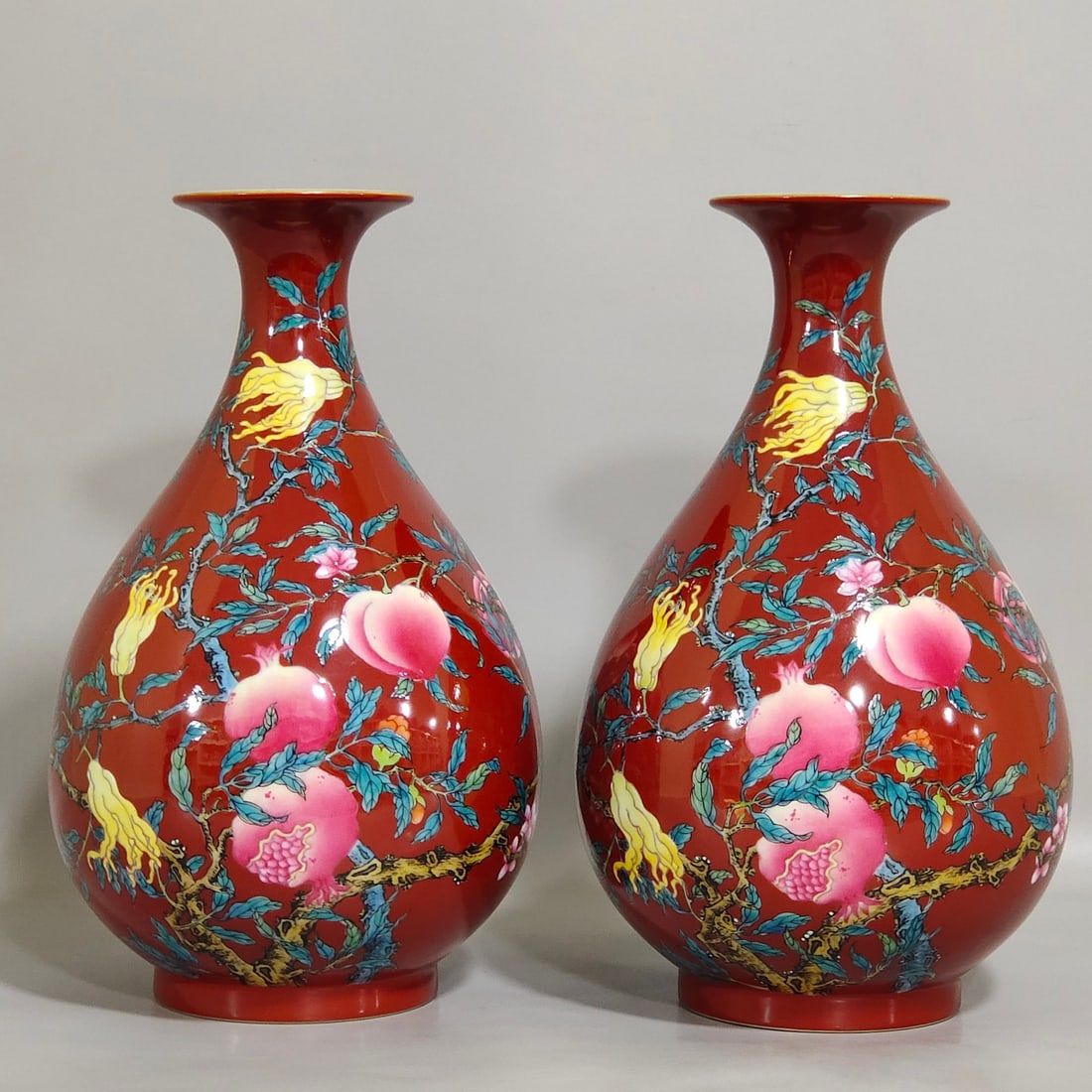 Chinese famille rose porcelain vase pair Qing dynasty Yongzheng Mark & Period (1 of 9)
