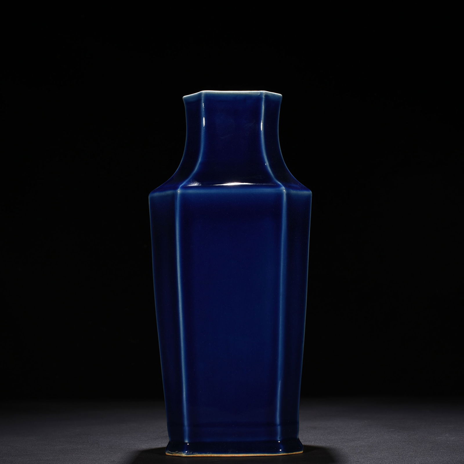 Qing Dynasty Kangxi Festival Blue Glazed Square Vase (1 of 7)