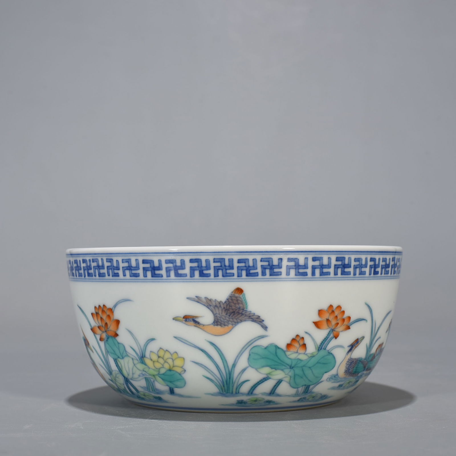 Qing Dynasty Yongzheng Doucai Lotus Pond Lying-foot Mandarin Duck Bowl: Size: Width 16 cm - Height 7.5 cm Materials: Porcelain Time Period: Qing dynasty Manufactured Date: Yongzheng Mark & Period Object: Chinese Antique ⛨ Purchase With Confidence ✔ Veri