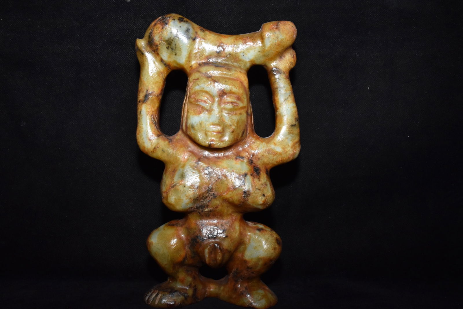 Chinese Hongshan culture jade carved ornaments: Size: Height 25.5 cm - Width 14.5 cm Materials: Natural Jade Time Period: Hongshan Culture Manufactured Date: 3000-BC Object: Chinese Antique ⛨ Purchase With Confidence ✔ Verified A