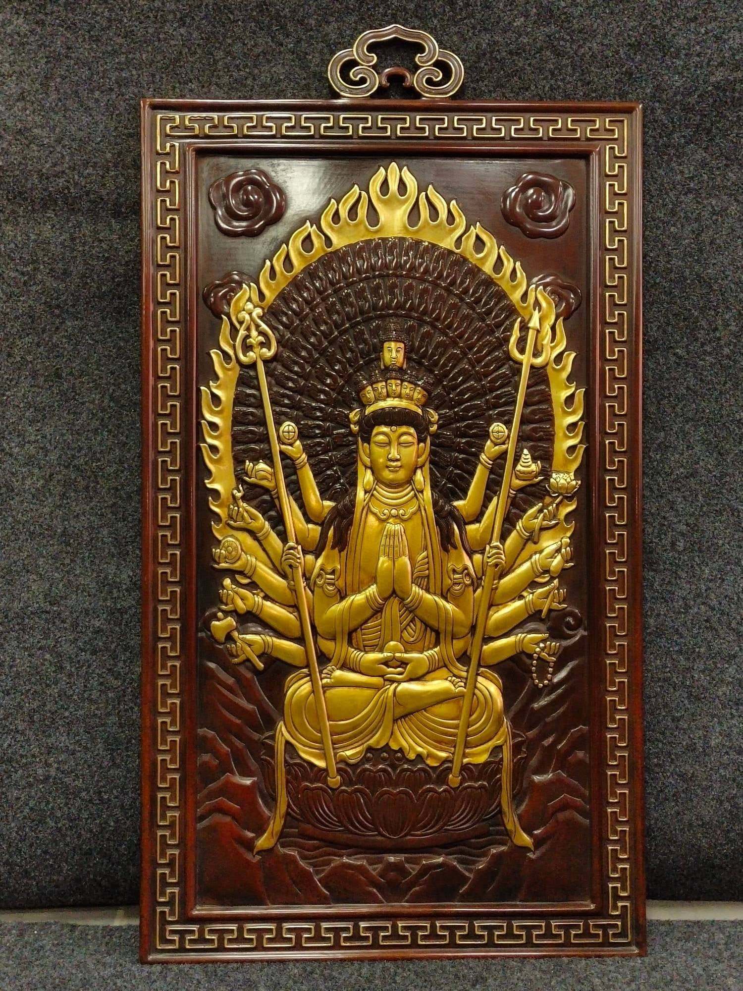 Chinese gilt bronze buddha figure plaque Ming dynasty Yongle Period (1 of 9)