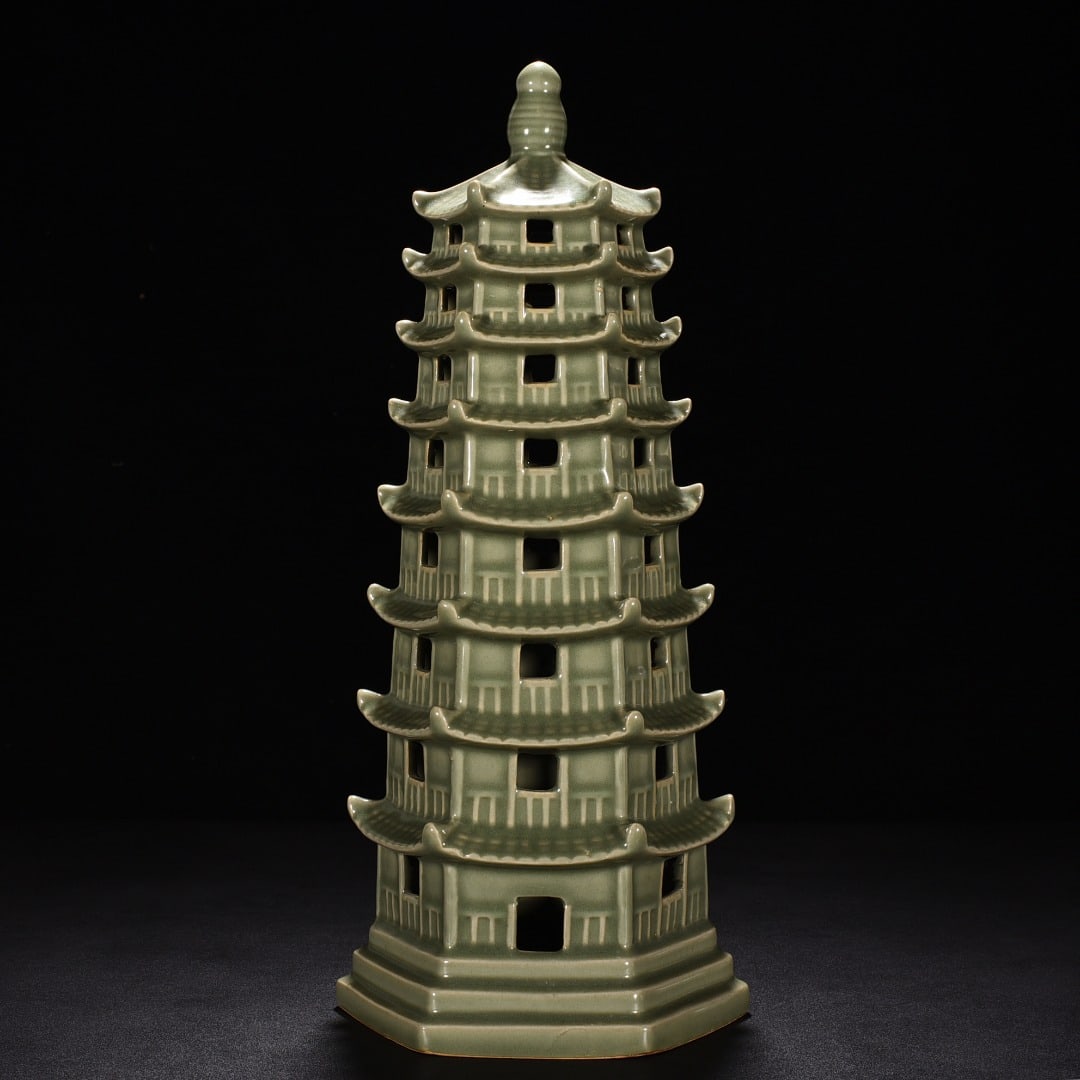 Song Dynasty Longquan Plum Celadon Pagoda (1 of 9)