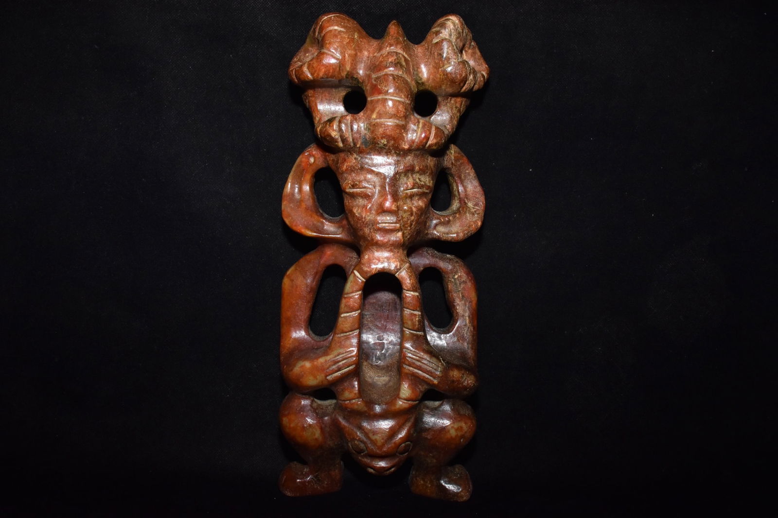 Chinese Hongshan culture jade carved ornaments: Size: Height 29.8 cm - Width 13 cm Materials: Natural Jade Time Period: Hongshan Culture Manufactured Date: 3000-BC Object: Chinese Antique ⛨ Purchase With Confidence ✔ Verified Auc