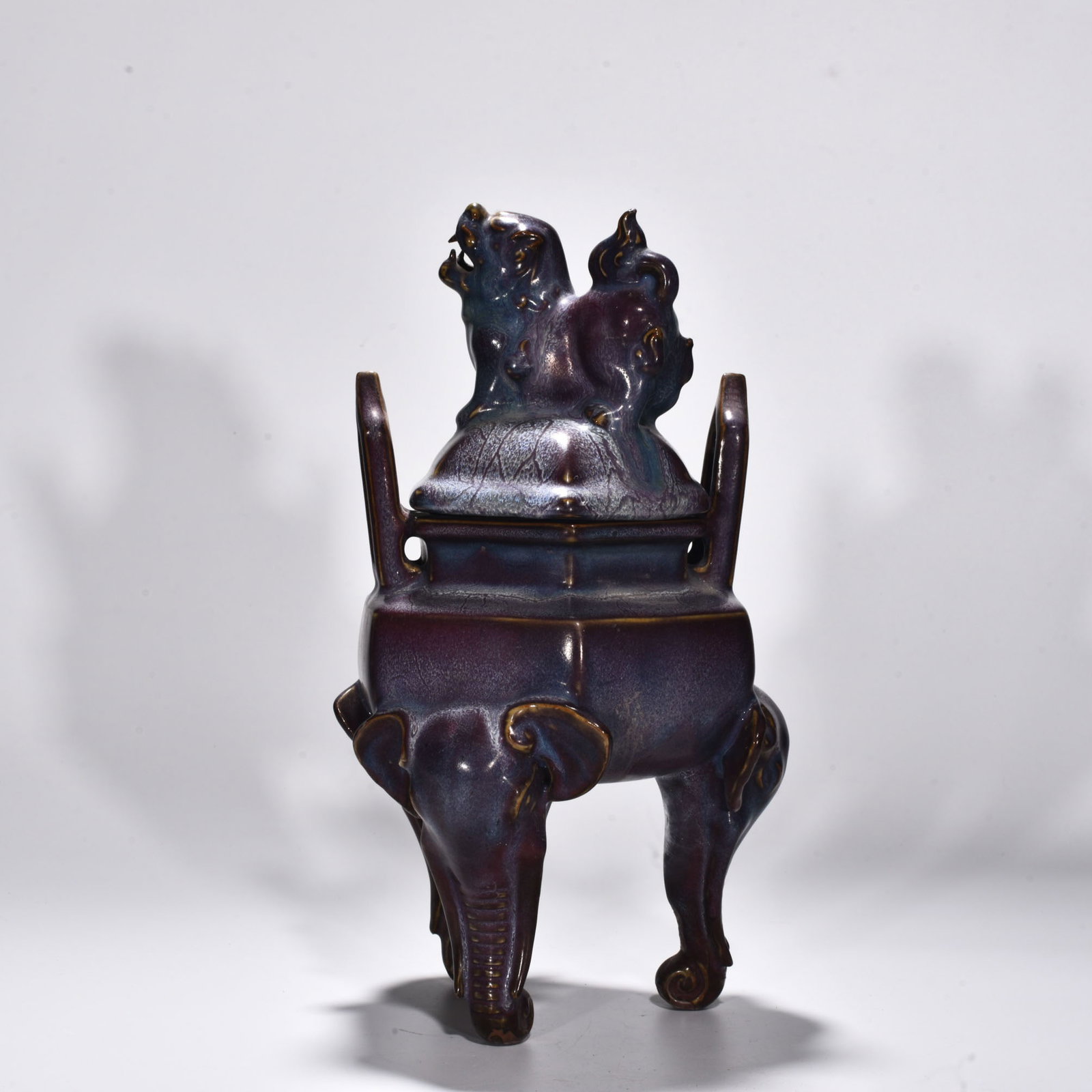 Song Dynasty Jun kiln rose purple glaze elephant trunk three-legged incense burner: Size: Height 34 cm - Width 22 cm Materials: Porcelain Time Period: Song dynasty Manufactured Date: 10th-c Object: Chinese Antique ⛨ Purchase With Confidence ✔ Verified Auction House