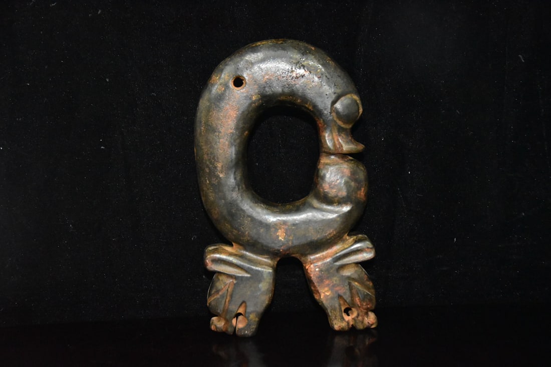 Chinese Hongshan culture jade carved ornaments: Size: Height 28.5 cm - Width 16 cm Materials: Natural Jade Time Period: Hongshan Culture Manufactured Date: 3000-BC Object: Chinese Antique ⛨ Purchase With Confidence ✔ Verified Auc