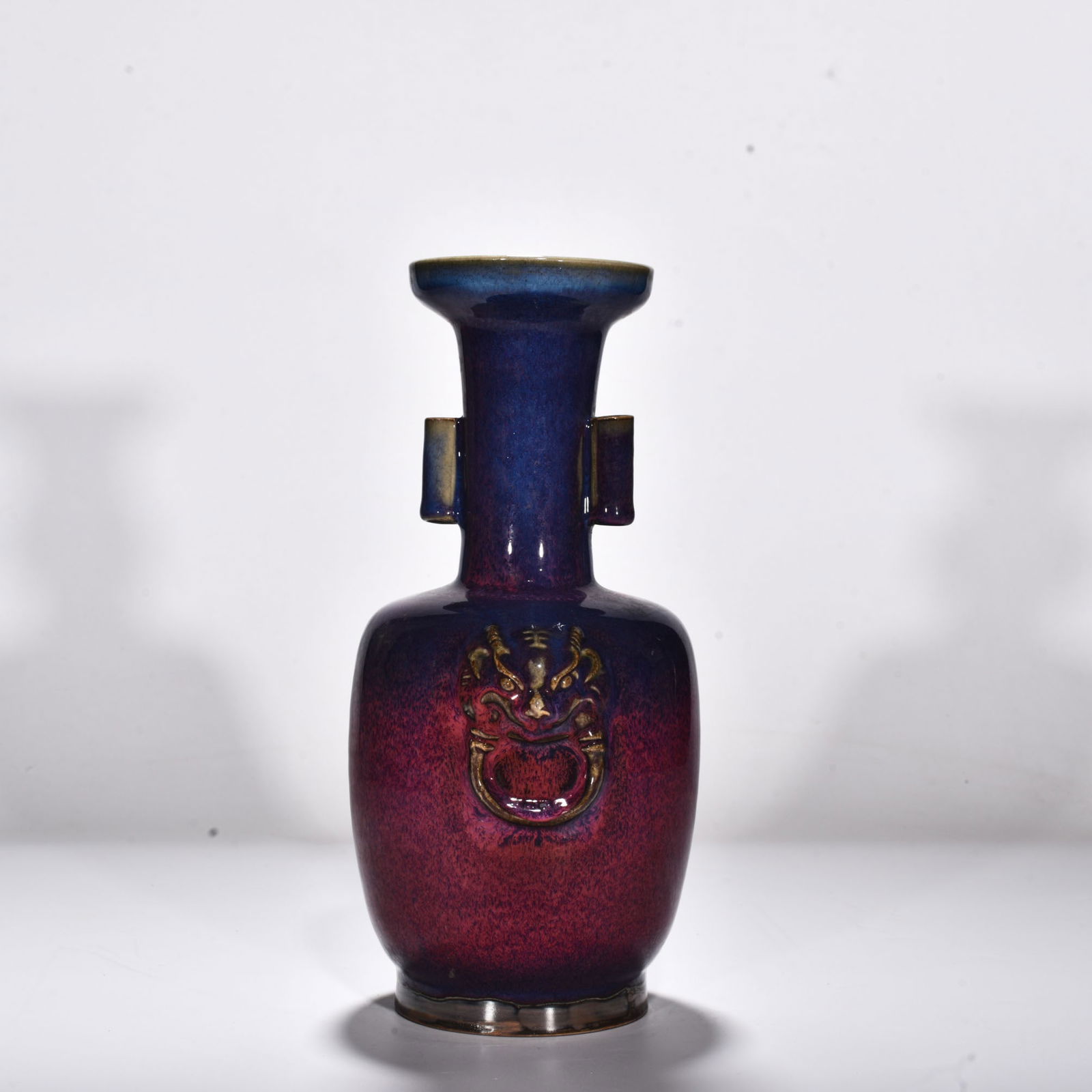 Song Dynasty Jun kiln rose red glaze animal head pierced ear vase: Size: Height 29.5 cm - Width 16 cm Materials: Porcelain Time Period: Song dynasty Manufactured Date: 10th-c Object: Chinese Antique ⛨ Purchase With Confidence ✔ Verified Auction Hou