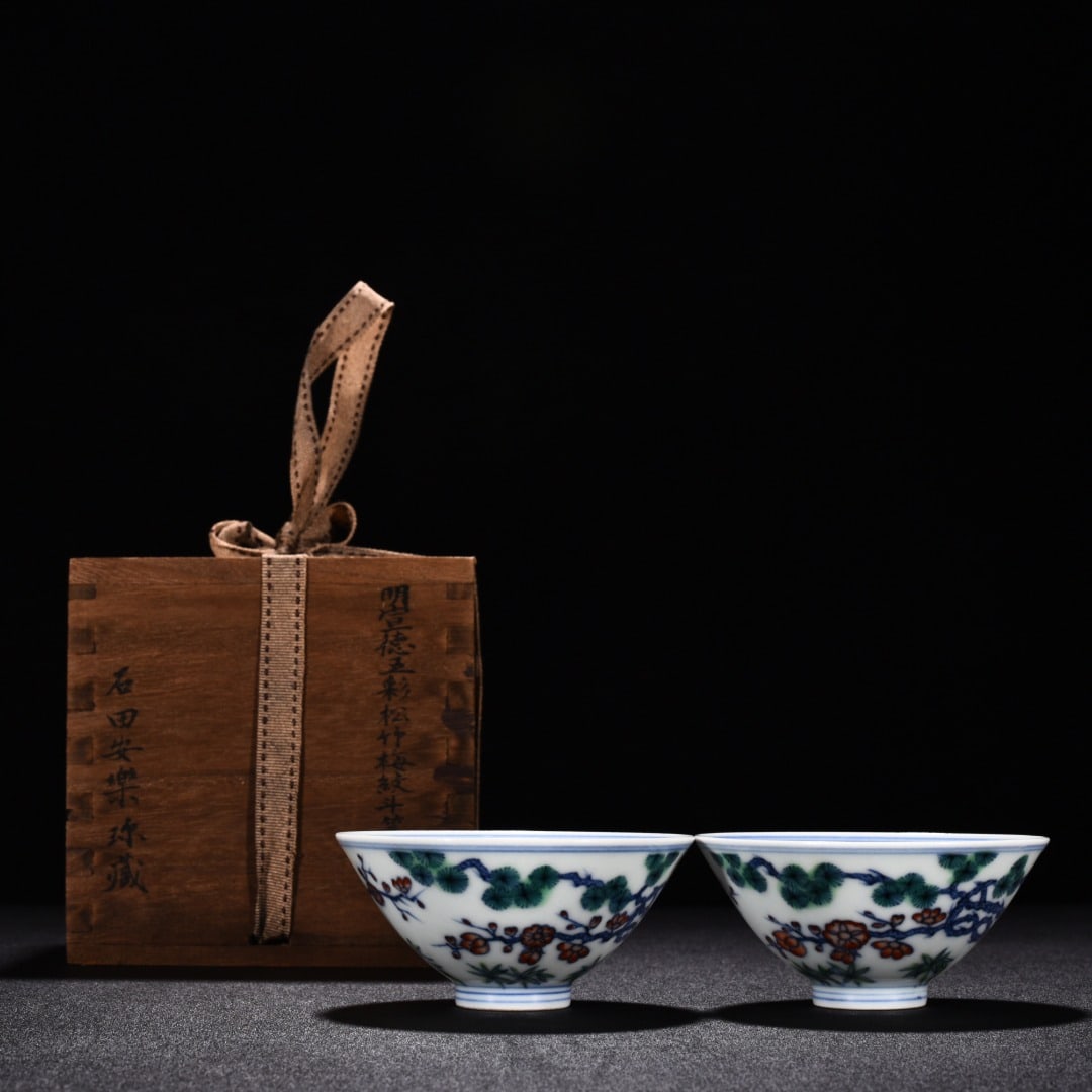 Chinese doucai porcelain bowl pair Ming dynasty Xuande Mark & Period (1 of 9)