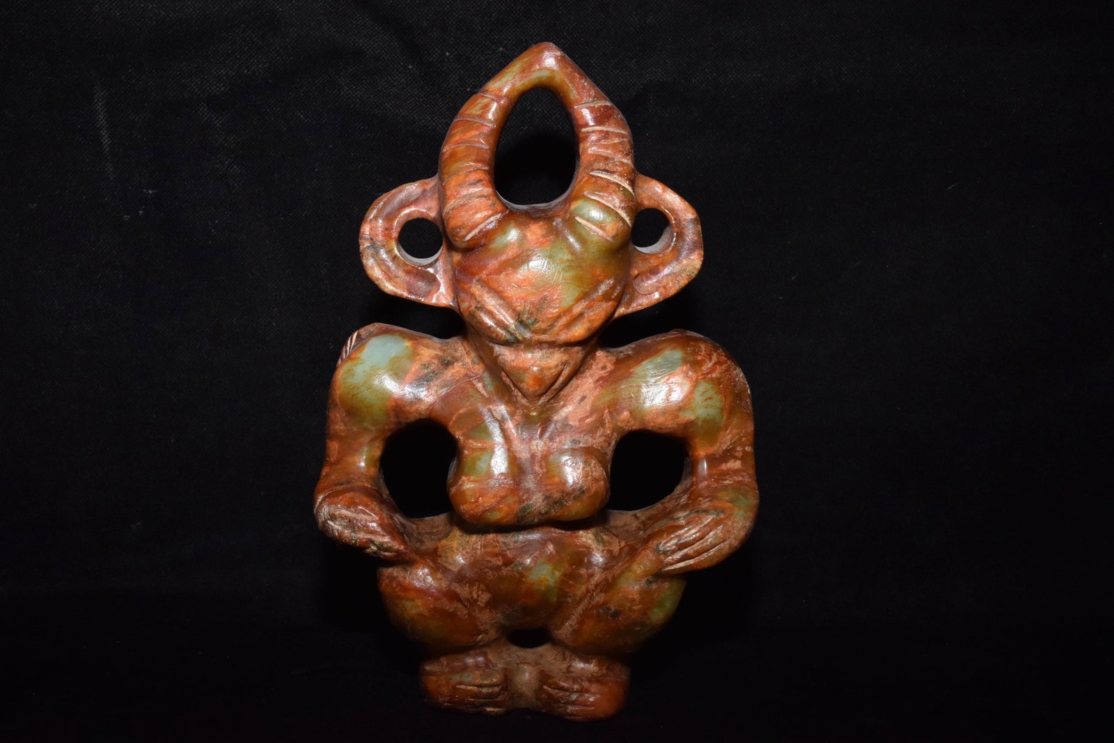 Chinese Hongshan culture jade carved ornaments: Size: Height 23.5 cm - Width 14.2 cm Materials: Natural Jade Time Period: Hongshan Culture Manufactured Date: 3000-BC Object: Chinese Antique ⛨ Purchase With Confidence ✔ Verified A