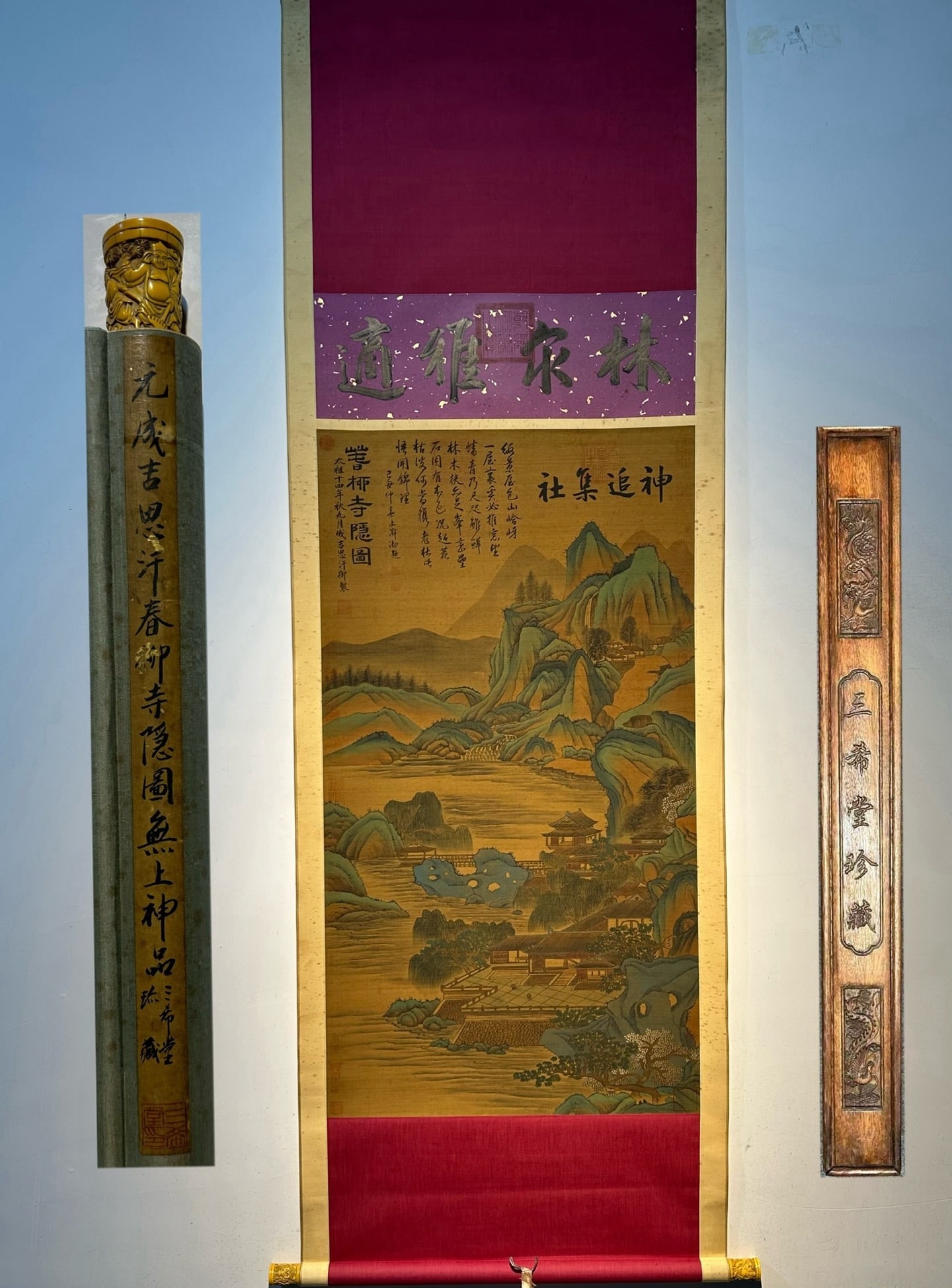 Chinese scroll painting Song dynasty Genghis Khan: Size: Height 150 cm - Width 70 cm Materials: Silk Time Period: Song dynasty Manufactured by: Genghis Khan Object: Chinese Antique Genghis Khan: Exquisite Hand-Painted Silk Scroll — *Spring Willows a
