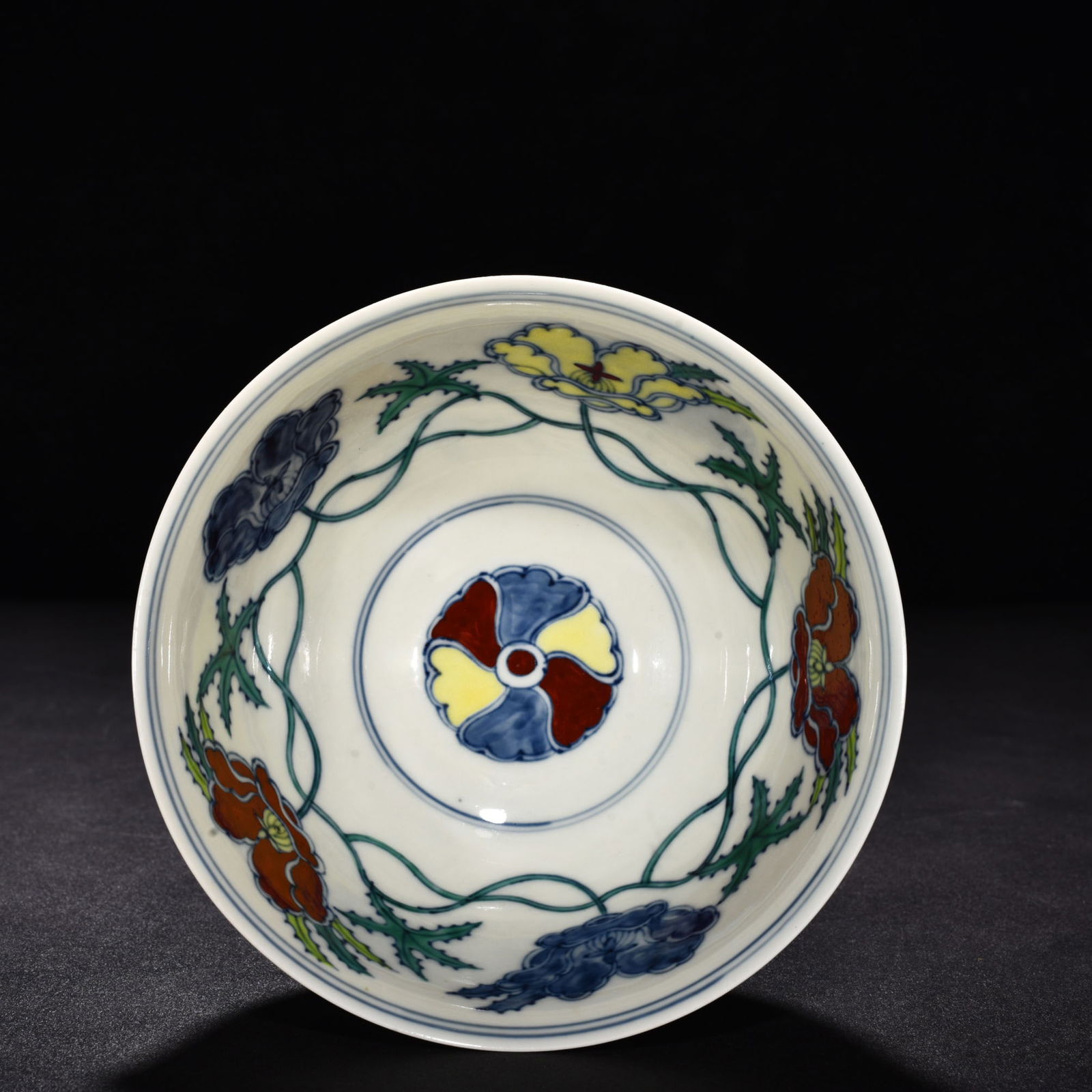 Ming Dynasty Chenghua doucai okra flower palace-style bowl (1 of 6)