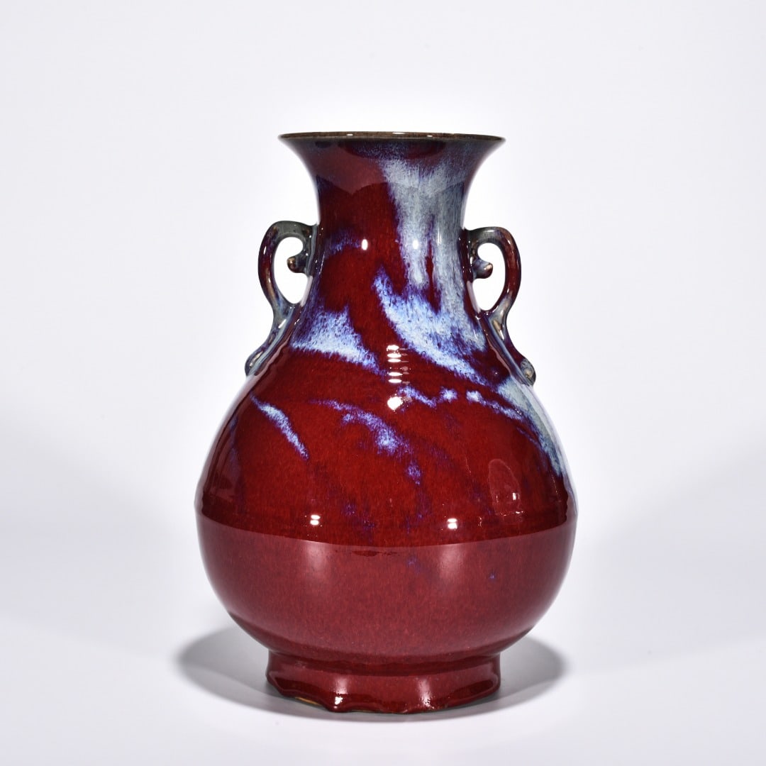Qing Dynasty Qianlong Lang Kiln red obsidian amphorae (1 of 9)