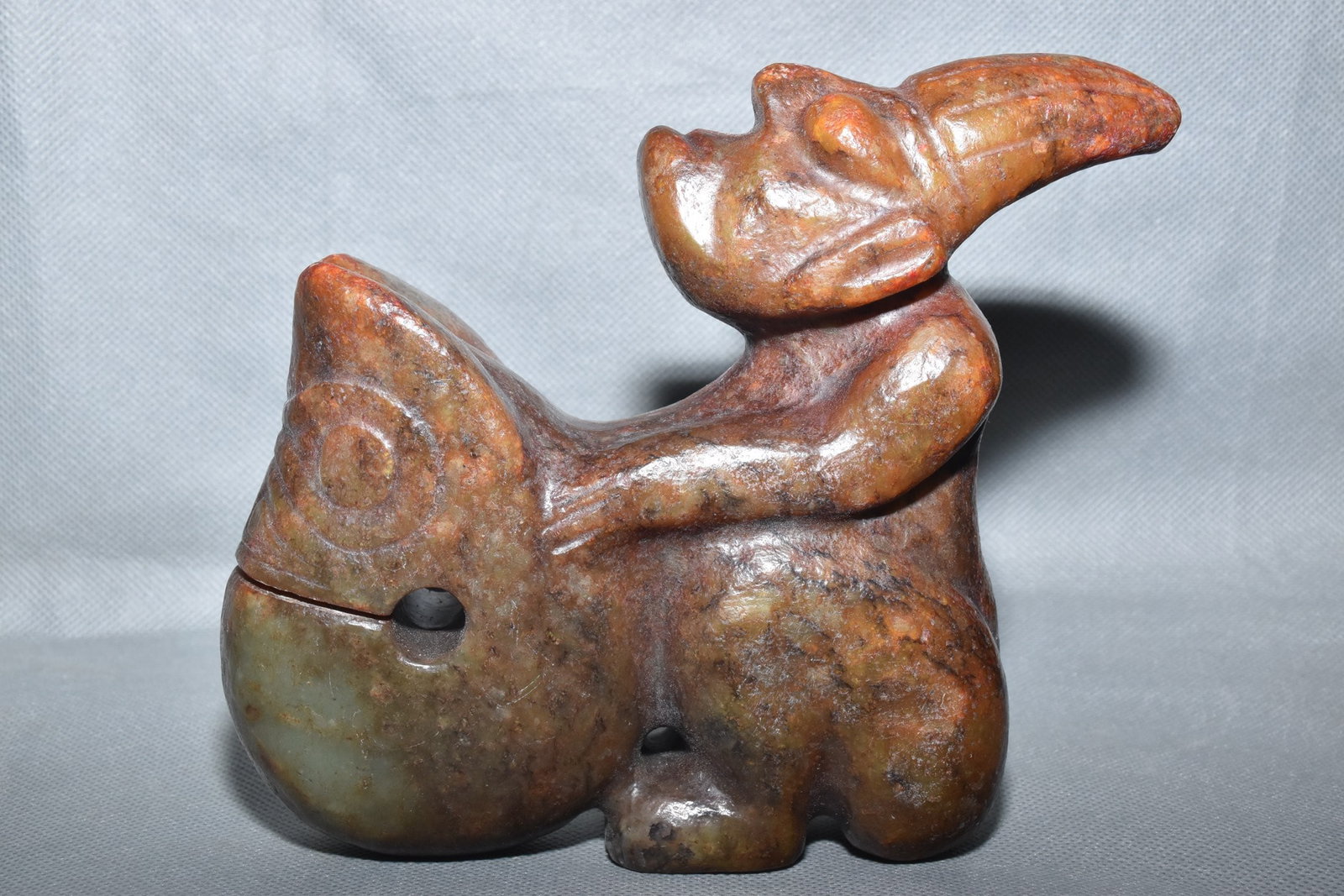 Chinese Hongshan culture jade carved ornaments: Size: Height 14.6 cm - Width 16 cm Materials: Natural Jade Time Period: Hongshan Culture Manufactured Date: 3000-BC Object: Chinese Antique ⛨ Purchase With Confidence ✔ Verified Auc