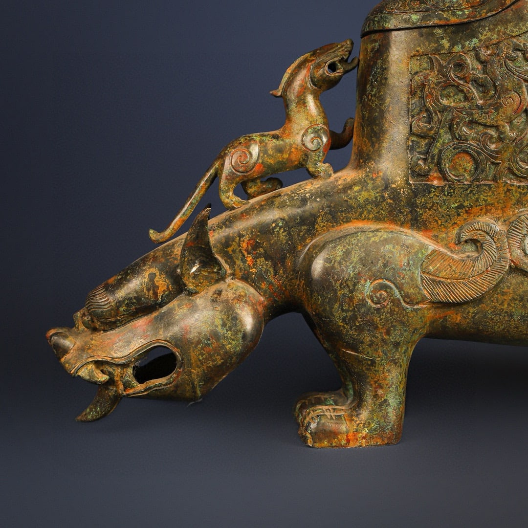 Han Dynasty Bronze Beast Cup - 2