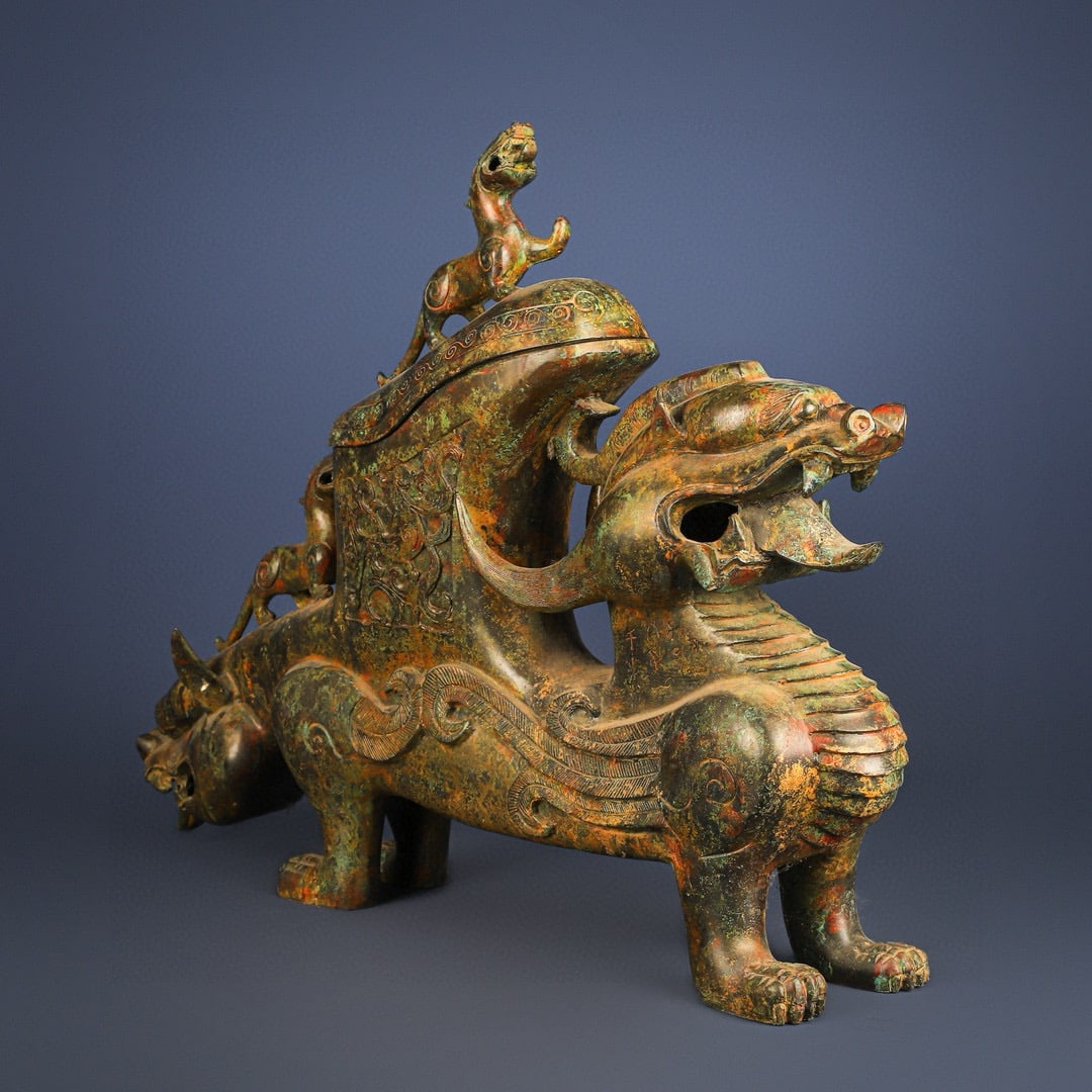 Han Dynasty Bronze Beast Cup - 5