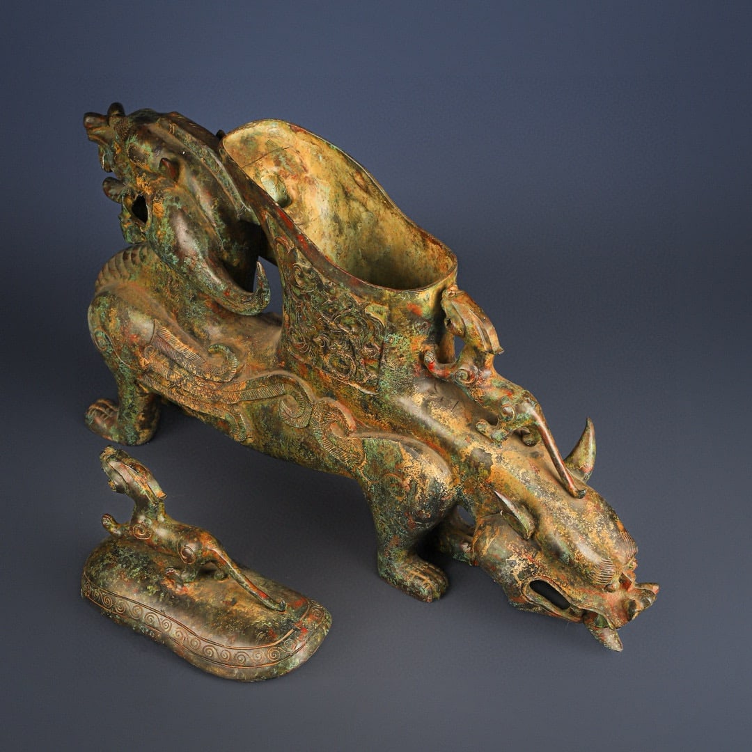 Han Dynasty Bronze Beast Cup - 8
