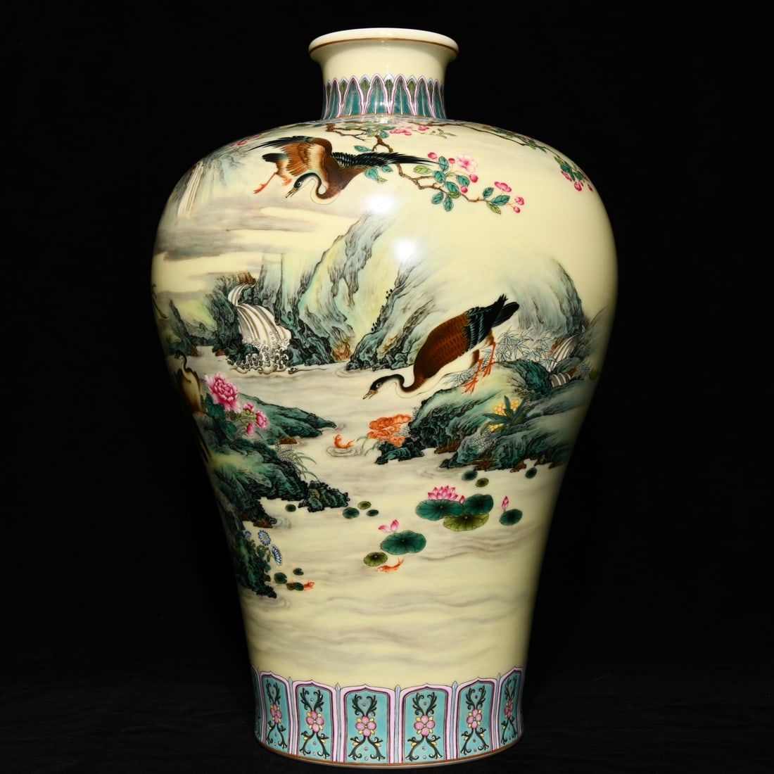 Qing Dynasty Yongzheng enamel reed and wild goose plum vase: Size: Height 53.8 cm - Width 35 cm Materials: Porcelain Time Period: Qing dynasty Manufactured Date: Yongzheng Mark & Period Object: Chinese Antique ⛨ Purchase With Confidence ✔ Ver
