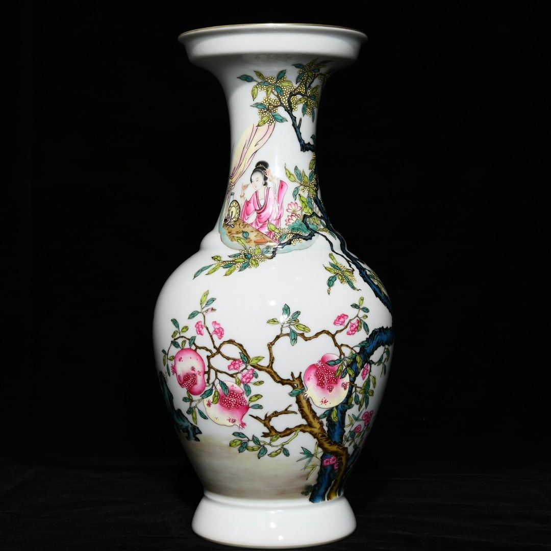 Qing Dynasty Yongzheng Pastel-colored flower Su Shi's poems vase: Size: Height 37 cm - Width 18 cm Materials: Porcelain Time Period: Qing dynasty Manufactured Date: Yongzheng Mark & Period Object: Chinese Antique ⛨ Purchase With Confidence ✔ Verif