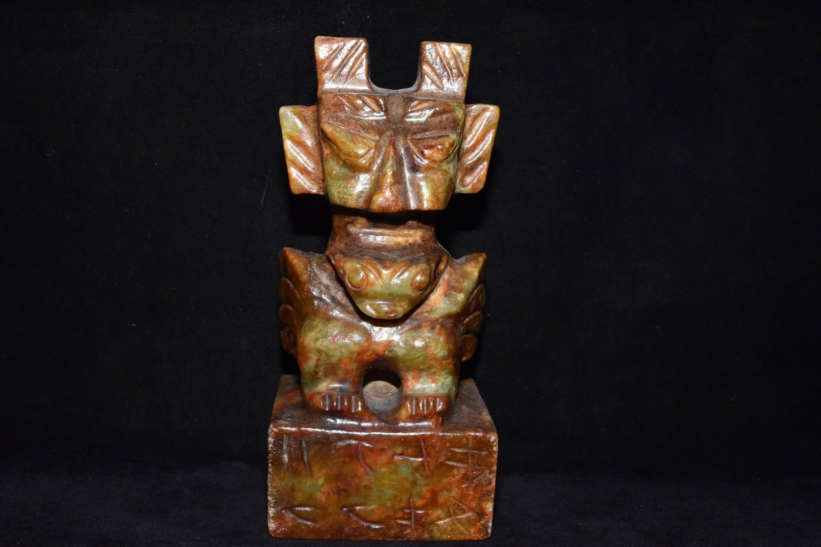 Chinese Hongshan culture jade carved ornaments: Size: Height 23.2 cm - Width 11 cm Materials: Natural Jade Time Period: Hongshan Culture Manufactured Date: 3000-BC Object: Chinese Antique ⛨ Purchase With Confidence ✔ Verified Auc