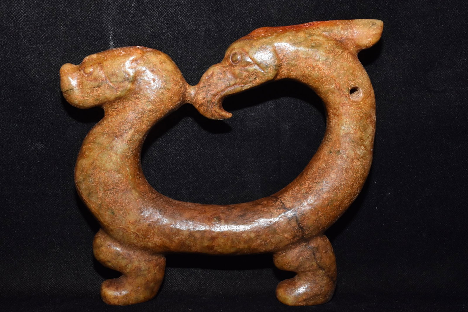 Chinese Hongshan culture jade carved ornaments: Size: Height 19.5 cm - Width 20 cm Materials: Natural Jade Time Period: Hongshan Culture Manufactured Date: 3000-BC Object: Chinese Antique ⛨ Purchase With Confidence ✔ Verified Auc