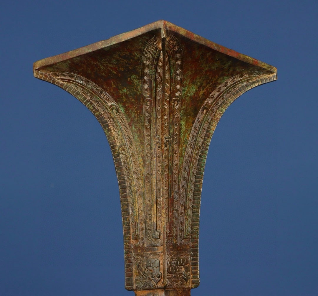 Zhou Dynasty Bronze square flower goblet - 7