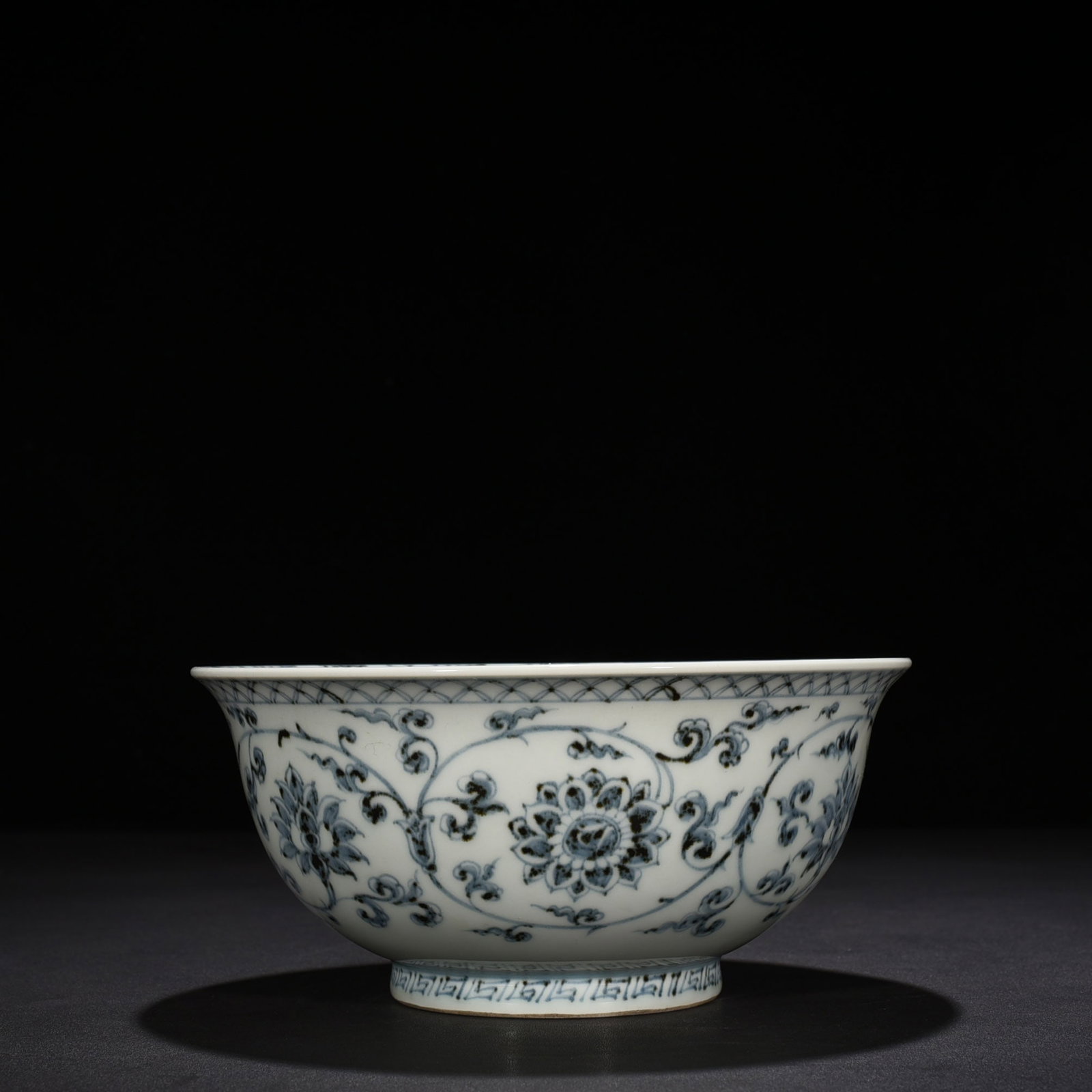 Ming Dynasty Hongwu blue and white lotus pattern flower verse bowl (1 of 9)