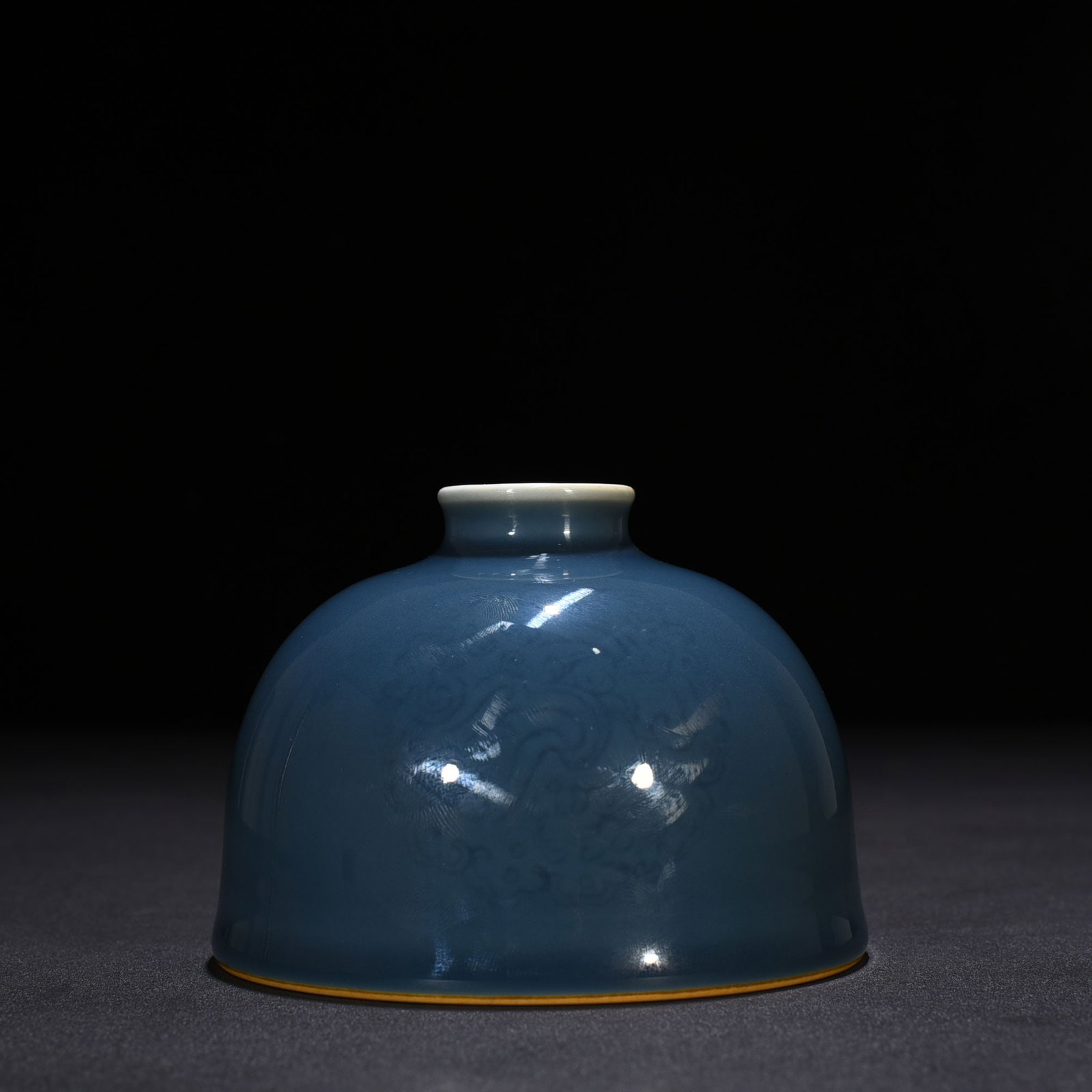 Qing Dynasty Kangxi sky blue glaze carved pattern Water bowl: Size: Height 12 cm - Width 9 cm Materials: Porcelain Time Period: Qing dynasty Manufactured Date: Kangxi Mark & Period Object: Chinese Antique ⛨ Purchase With Confidence ✔ Verified
