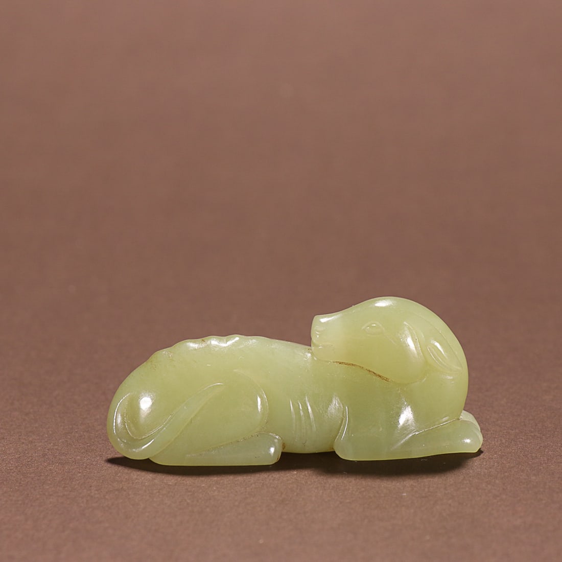 HETIAN YELLOW JADE CARVING OF A DOG (1 of 9)