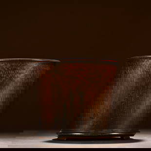 BAMBOO BRUSHPOT: Li Xiao Song mark Dimension: Height: 12cm, Width: 12.8cm Weight: 205g Property from an European private collection. Please contact the specialist department to request further information or additiona