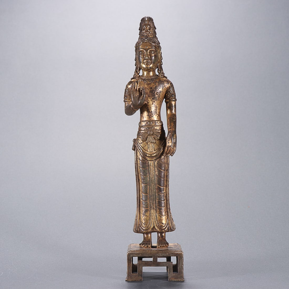 GILT-BRONZE STATUE OF ACARYA (1 of 9)