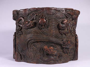 AGARWOOD 'NINE DRAGONS' BRUSH HOLDER
