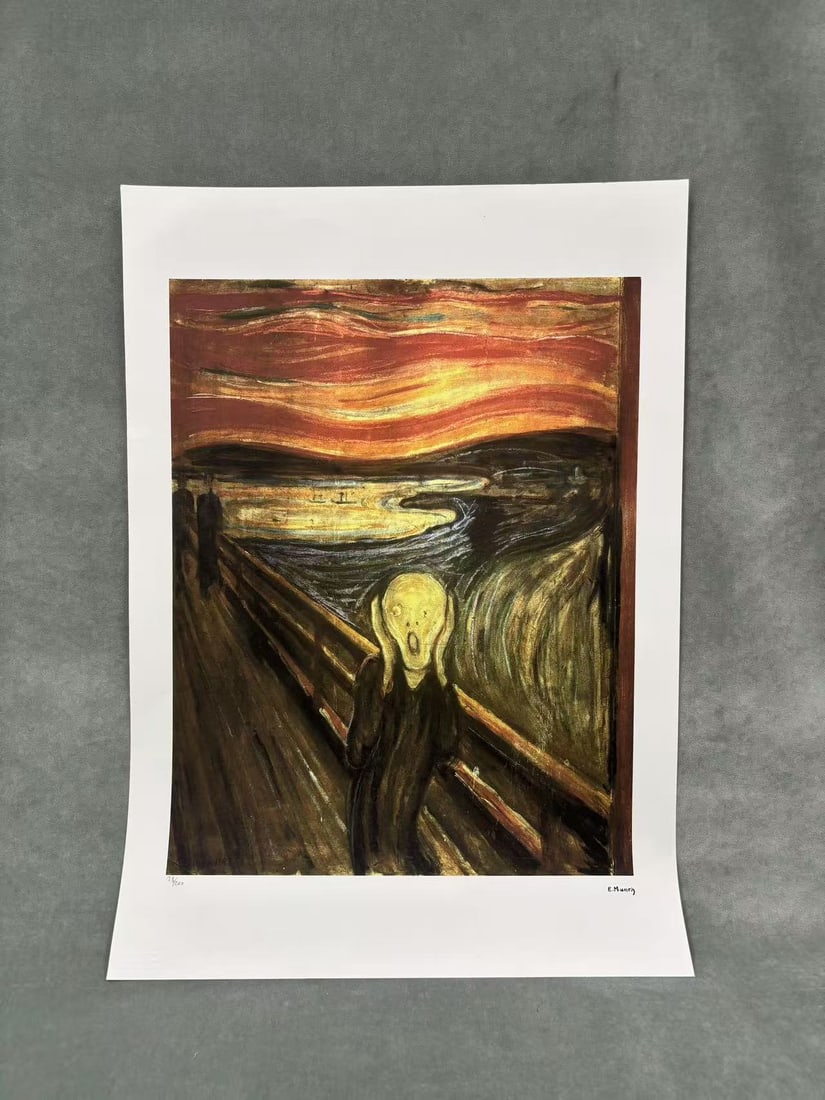 Edvard Munch, offset lithograph, signed in the plate: Artist: Edvard Munch (Norwegian, 1863-1944) Title: Year: 1990 Medium: offset lithograph Image Size: 21.1 x 16.5 inches Sheet Size: 27.5 x 19.1 inches Catalog reference: De