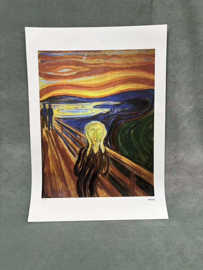 Edvard Munch, offset lithograph, signed in the plate: Artist: Edvard Munch (Norwegian, 1863-1944) Title: Year: 1990 Medium: offset lithograph Image Size: 21.2 x 16.5 inches Sheet Size: 27.5 x 19.6 inches Catalog reference: De