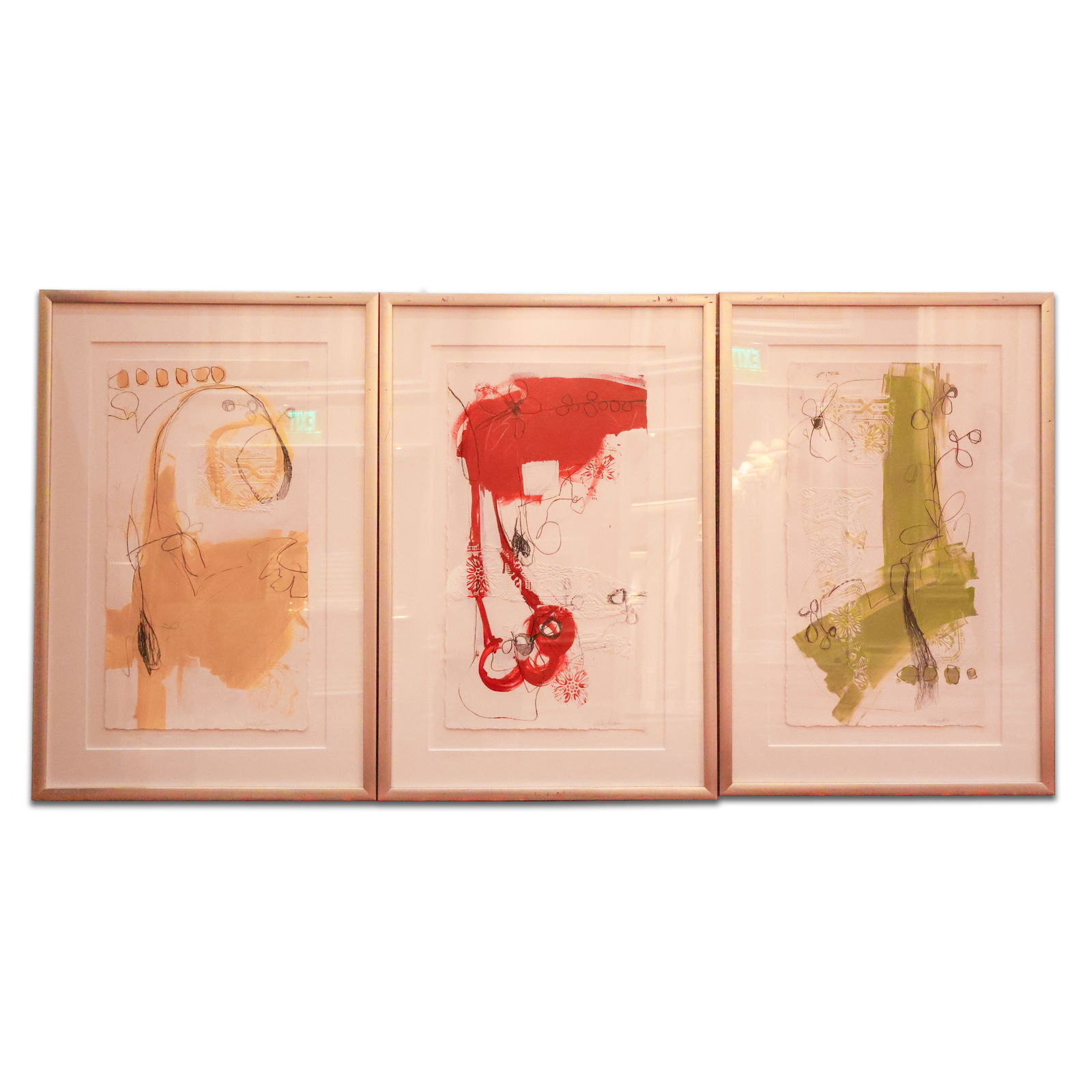 3 Framed Mix Media Pieces (1 of 1)