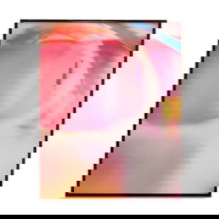 Framed Print on Canvas: Digital print on canvas of soft pastel colors in a black colored frame. Size 48" x 60". Total Quantity: 1.