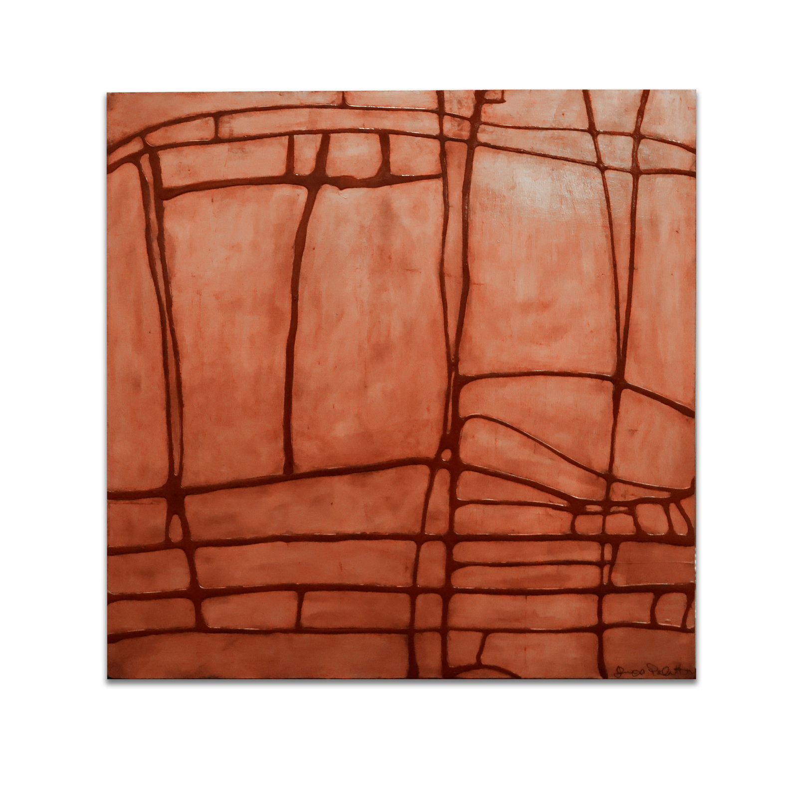 Framed Art: Acrylic on gold and black lines. Size 36" x 36". Total Quantity: 1.