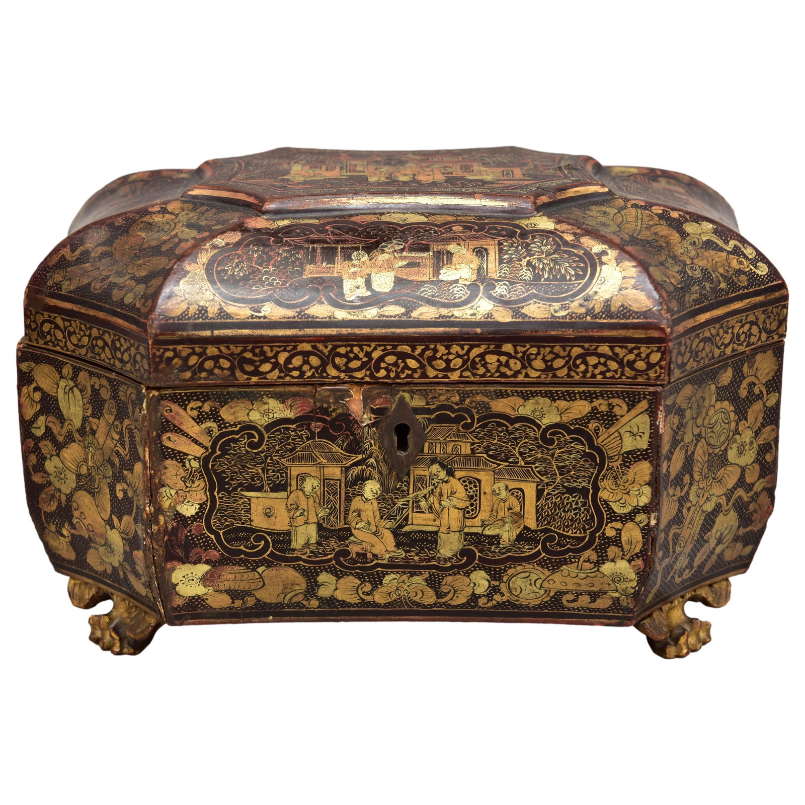 19th Century Chinese Lacquered Tea Caddy (1 of 20)