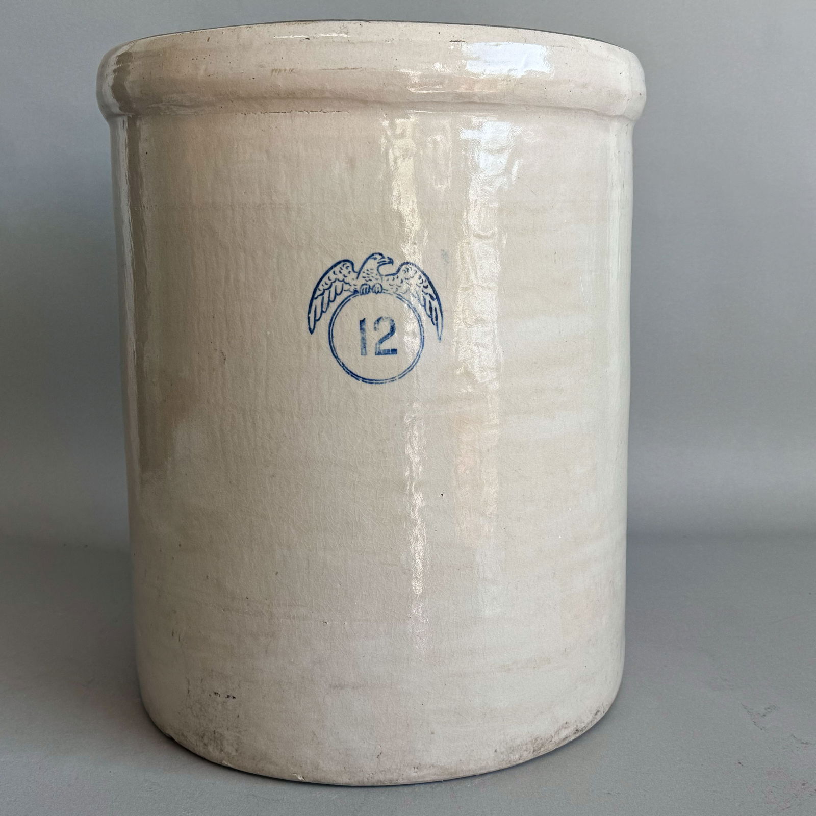 Antique 12 Gallon Stoneware American Eagle Crock (1 of 7)