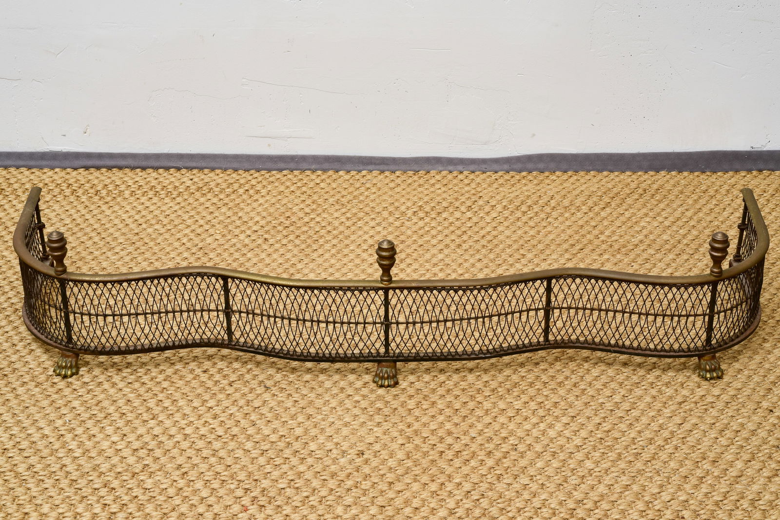 Antique Fireplace Fender With Paw Feet (1 of 6)