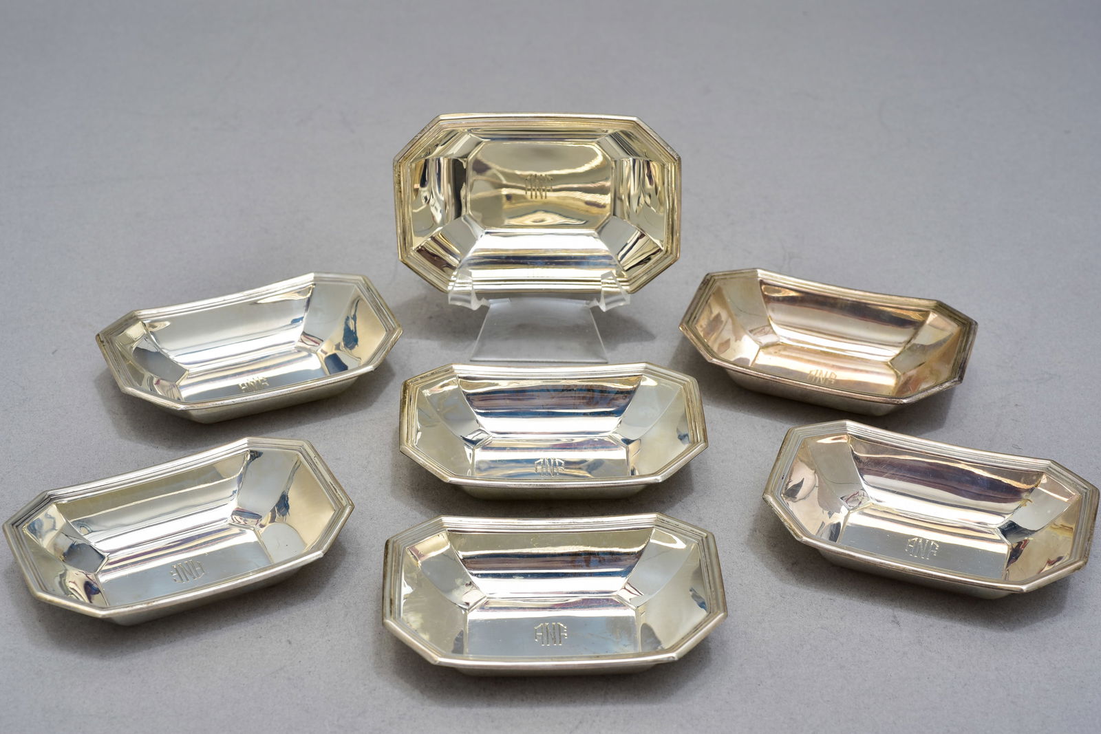 Set of Seven J.E. Caldwell & Co. Gorham Sterling Silver Salt Cellars or Individual Nut Bowls (1 of 12)