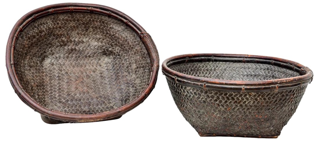 Pair of Large Round Labba Grain Baskets (1 of 16)