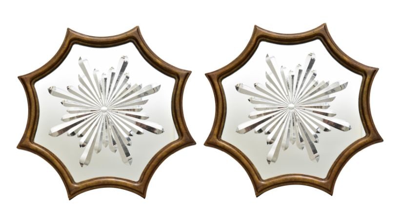 Pair of LaBarge Etched Wall Mirrors (1 of 11)