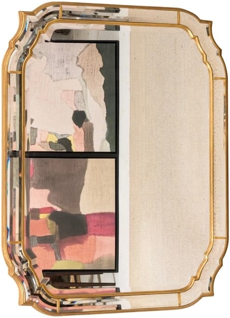 Large Gilt Wood Beveled Wall Mirror (1 of 7)