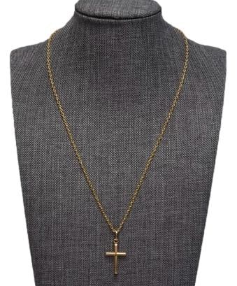 18K Yellow Gold Crucifix and Chain (1 of 5)