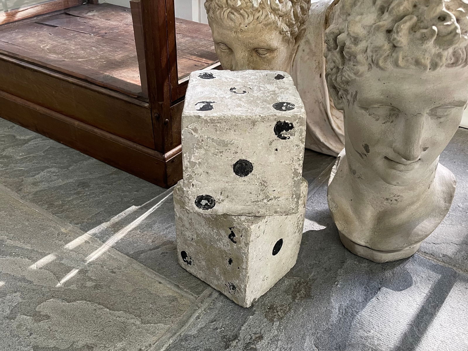 Pair of Concrete Dice Sculptures (1 of 5)