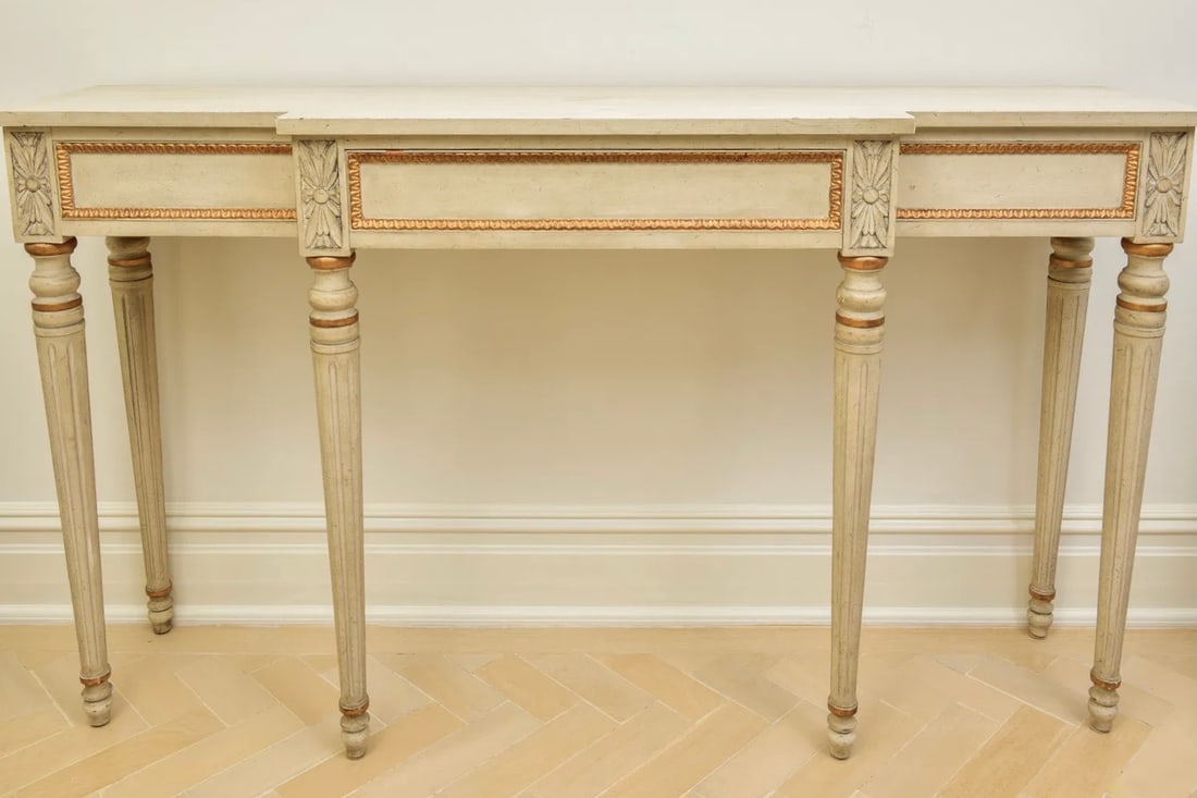 Neoclassical Style Carved And Painted Console Table (1 of 10)