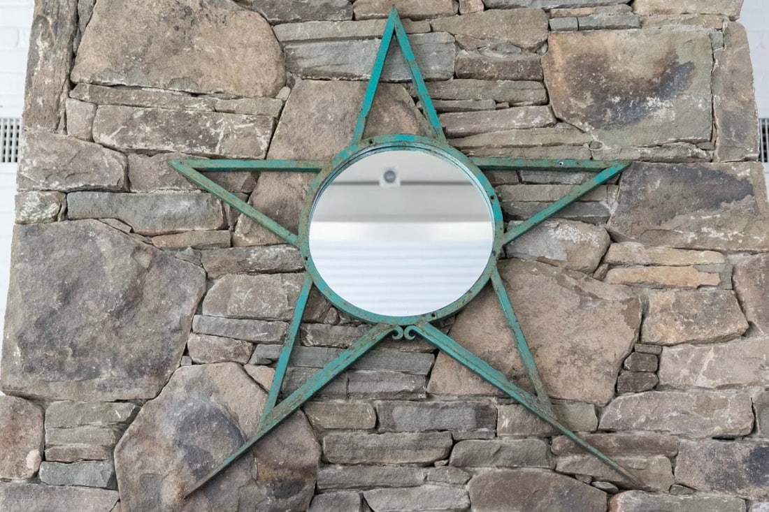 Cast Iron Metal Star Shaped Wall Mirror (1 of 6)